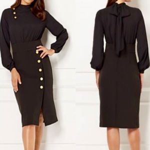 NWT Eva Mendes Midi Long Sheer Sleeve Dress